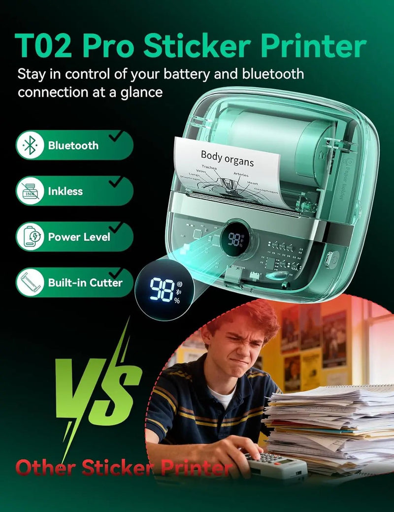 Mini Thermal Printer | Portable Photo Printer & Pocket Sticker Printer ...