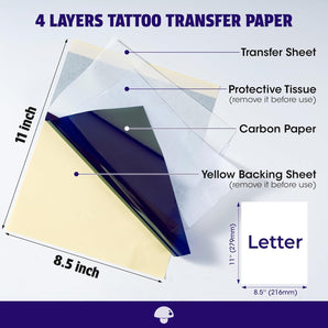 Phomemo Tattoo Transfer Paper 8.5" X 11" - 100 Sheets of Tattoo Stencil Paper, for Tattoo Transfer Kit - Commercial & Personal Use, Compatible with TP81, Standard Printer, Itari A886, TATTMUSE, BESTECCT Tattoo Machines - Phomemo
