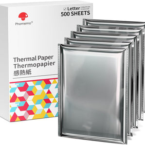 Phomemo Thermal Printer Paper 8.5 x 11 Inch, Advanced Thermal Printing US Letter Paper, Compatible with D810, M08F - Letter, M832, M834, A285M Portable Printer, Size 8.5" x 11", 5 Ream Case - 500 Sheets,for standard printer - Phomemo