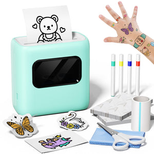 Phomemo TK20 Bluetooth Temporary Tattoo Printer with 40Pcs Temporary Tattoo Paper & 4 Markers