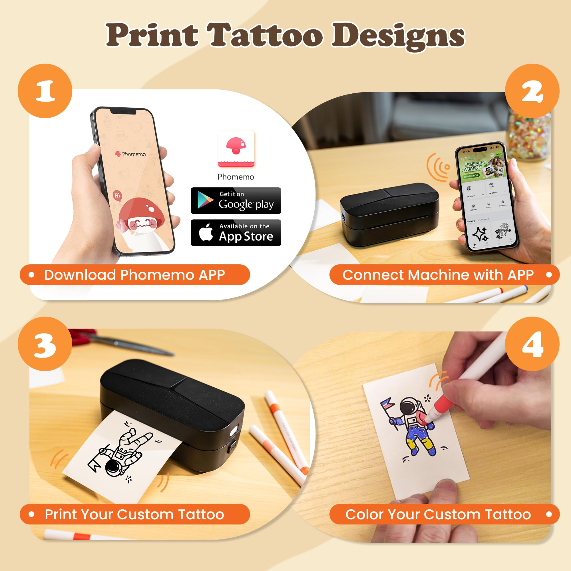 Phomemo TK32 DIY Temporary Tattoo Maker Kit - Phomemo