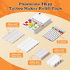 Phomemo TK32 Tattoo Maker Refill Pack,Includes 50pcs Tattoo&Transfer Papers and 8 Markers—Fuels Non - Stop Temporary Tattoo Creativity - Phomemo
