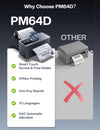 Phomemo Touchscreen Thermal Label Printer with 500 Labels | PM64D 4x6 Bluetooth Shipping Label Printer, 203DPI USB Wireless Label Printer for Small Business, USPS, Amazon, Etsy, Shopify,Standard Printer - Phomemo