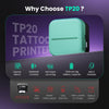 Phomemo TP20 Mini Tattoo Stencil Printer Kit, Bluetooth, Portable, Thermal Money-Saving, with 100Pcs 2" Transfer Paper,DIY Temporary Tattoos for Women &Parties &Beginners, Supports Smartphone & Tablet,Standard Printer - Phomemo