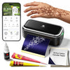 Phomemo TP31 Henna Tattoo Kit for Beginner, DIY Henna Stencils for Body Art Countless Tattoo Designs, Henna Tattoo for Traditional Holiday/Party/Wedding, with 2 Henna Cones (Brown & Rose Red),Standard Printer - Phomemo