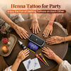 Phomemo TP31 Henna Tattoo Kit for Beginner, DIY Henna Stencils for Body Art Countless Tattoo Designs, Henna Tattoo for Traditional Holiday/Party/Wedding, with 2 Henna Cones (Brown & Rose Red),Standard Printer - Phomemo