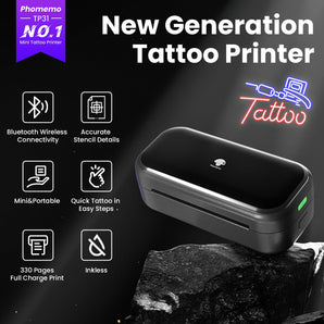 Phomemo TP31 Tattoo Stencil Printer, Mini Tattoo Printer with 30pcs Transfer Paper,Bluetooth Tattoo Machines Printers for Tattoo Beginners & Artists, Compatible with Tablet,Smartphone - Phomemo