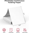 Phomemo US Letter Folding Thermal Paper,Continuous Phomemo M08F Thermal Paper,Compatible with COLORWING M08F, M832, M834, , Standard Printer, Compatible with HPRT MT800/MT800Q Printer, Size 8.5" x 11",100 Sheets - Phomemo