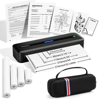 [US Only] Phomemo M832 Portable Direct Thermal Printer Bundle with Case & 4 Paper Rolls - Phomemo