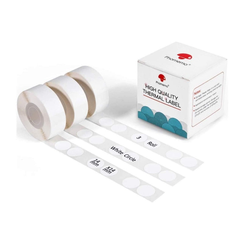 Phomemo 14 x 28mm White Round  Label For D30