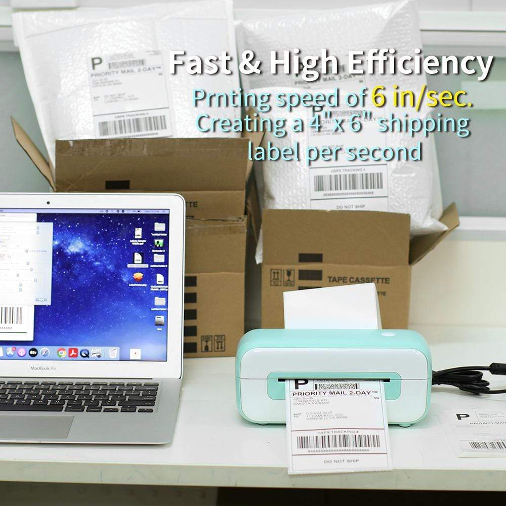 PM-246S Direct Thermal High Speed 4×6 Label Printer | Cyan - Phomemo