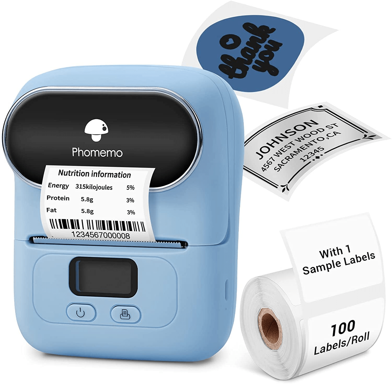 Phomemo Label Maker with 3 Labels- M110 Portable Bluetooth Label