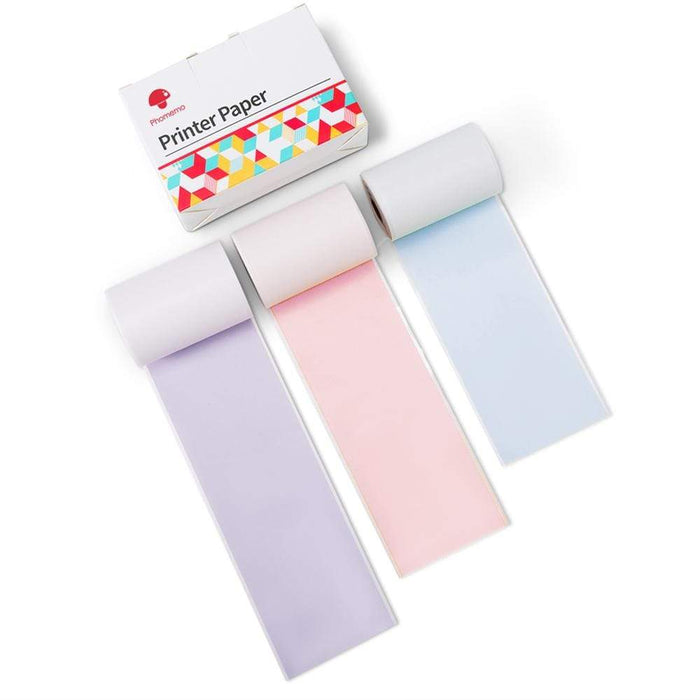 53mm Colorful Sticker 20-Year Long-Lasting Pink/Blue/Lavender Purple Thermal Paper for M02 Series/ M03AS/ M04S/ M04AS丨3 Rolls
