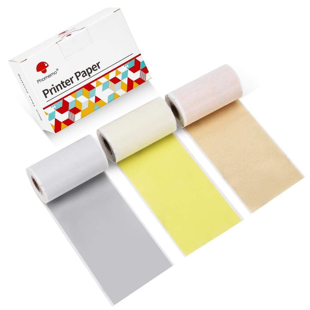 Mixed Sticker Thermal Paper For M02 Series/ M03AS/ M04S/ M04AS丨3 Rolls - Phomemo