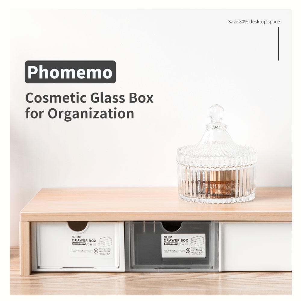 Cosmetic Glass Box for Organization - Phomemo