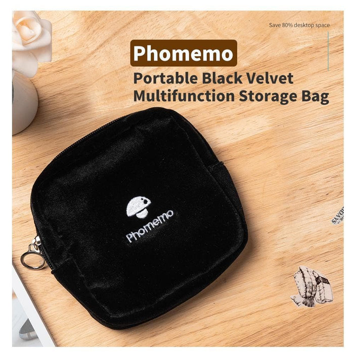 Portable Black Velvet Stationery Cosmetic Multifunction Storage Bag for Organization