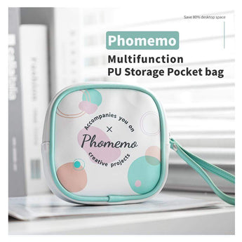 Portable Multicolor Cosmetic Stationery Storage PU Pocket Bag for Organization - Phomemo