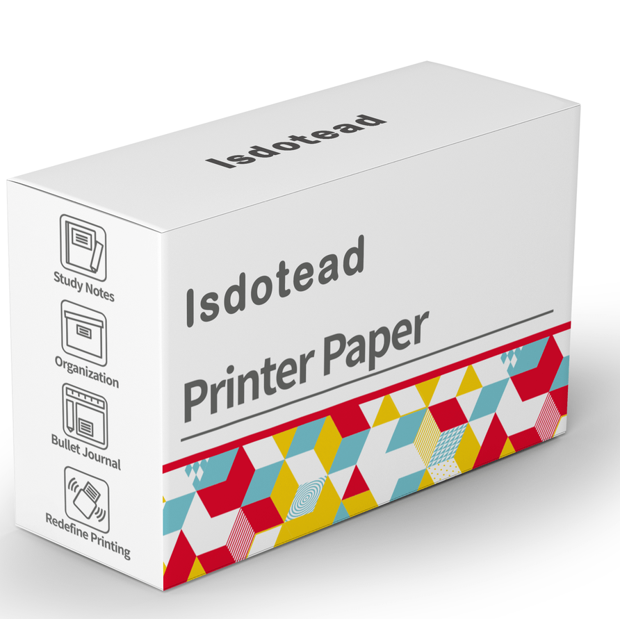 Isdotead Black on White Thermal Printer Paper Sticker - Phomemo