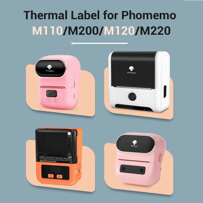 40 x 30mm Square Colored Label for M110/ M120/ M200/ M220/M221 - 1 Roll - Phomemo