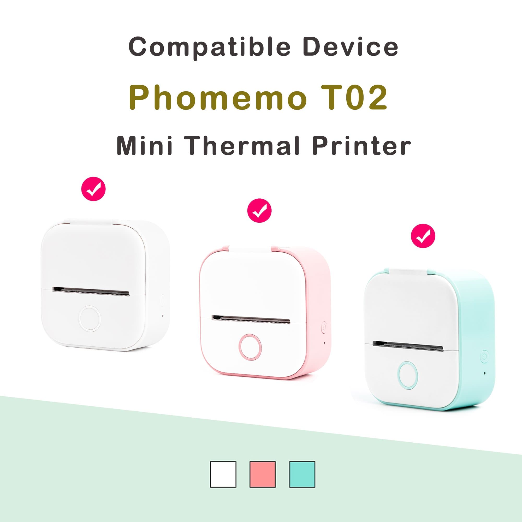 Phomemo T02/M02X/M02L Papier autocollant - 3 rouleaux de papier autocollant  pour imprimante thermique, 53 mm x 3,5 m, conservation 10 ans, noir sur  blanc pour imprimante de poche Phomemo T02/M02X/M02L : 