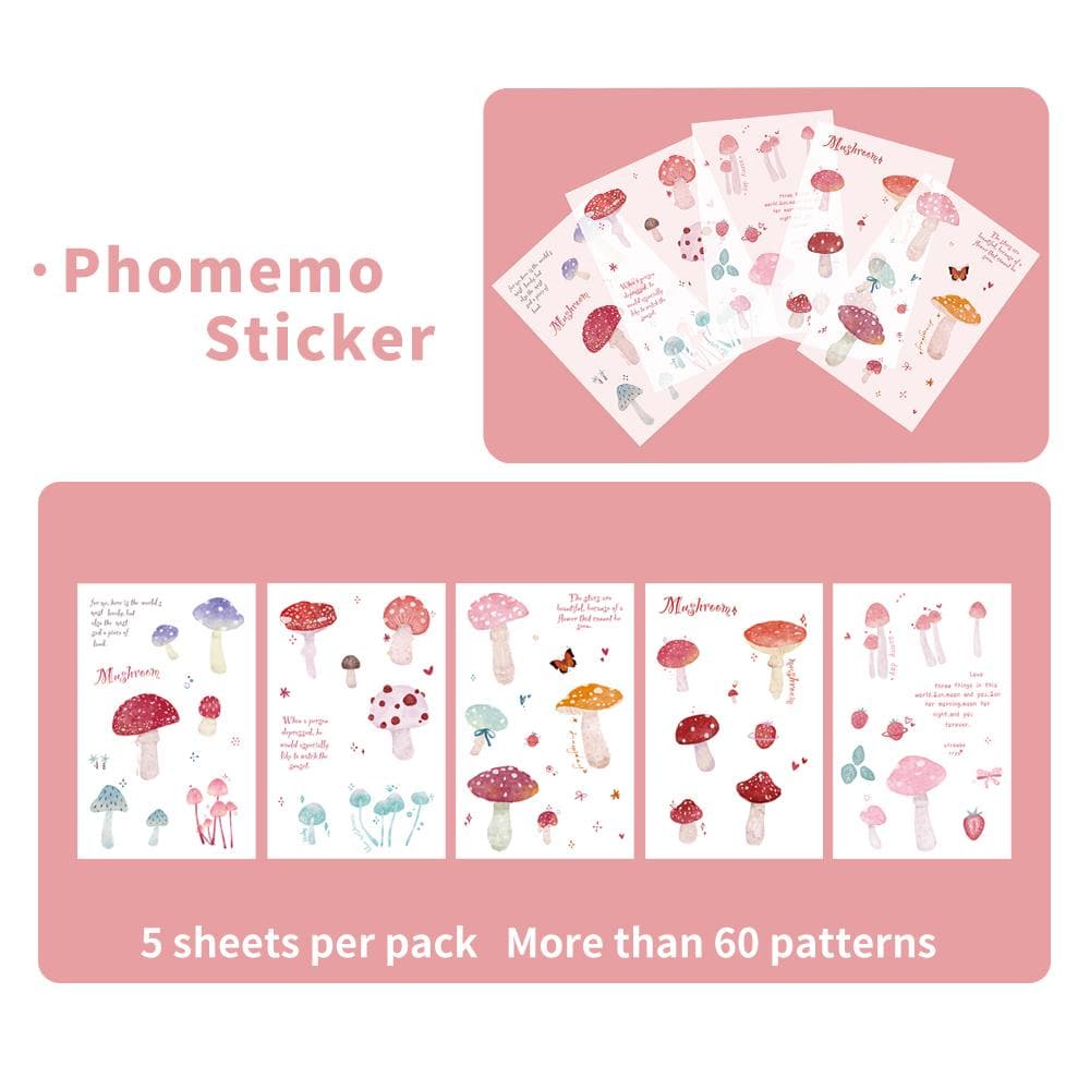 Mushroom Translucent Sticker - Phomemo