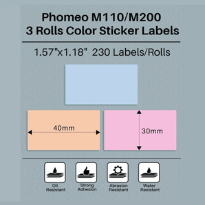 Phomemo Lot de 6 rouleaux d'étiquettes rondes M110 M120 M200 M220 M221 pour  imprimante thermique pour prix, nom, adresse, logo, code-barres, 50 mm x 50  mm : : Fournitures de bureau