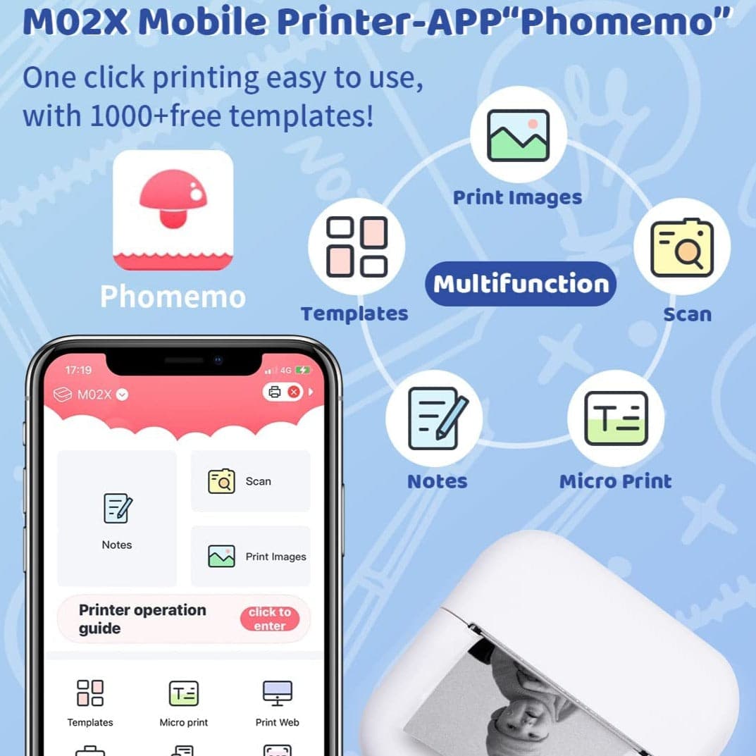 Guide d'utilisation de la mini imprimante Phomemo M02X