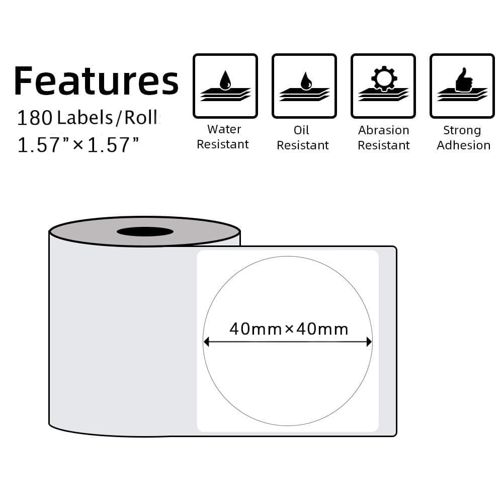 40 X 40mm Transparent Round Label for M110/M120/M200/M220/M221 - 1