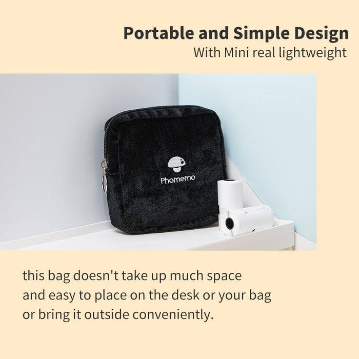 Portable Black Velvet Stationery Cosmetic Multifunction Storage Bag for Organization