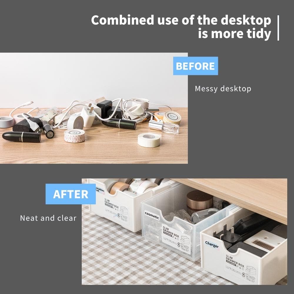 Stackable Mini Storage Box | White & Transparent - Phomemo