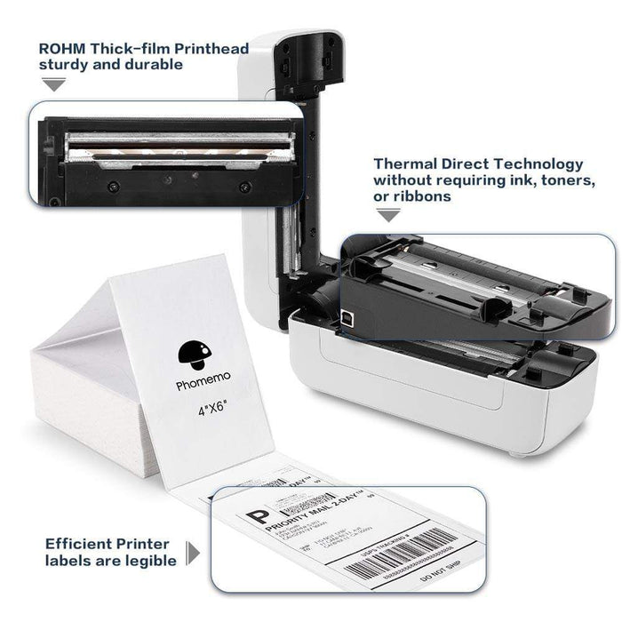 PM-246S Direct Thermal High Speed 4×6 Label Printer丨White