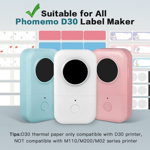15mm Sticker Thermal Paper for M02 Pro/M02S/ M03AS丨9 Rolls
