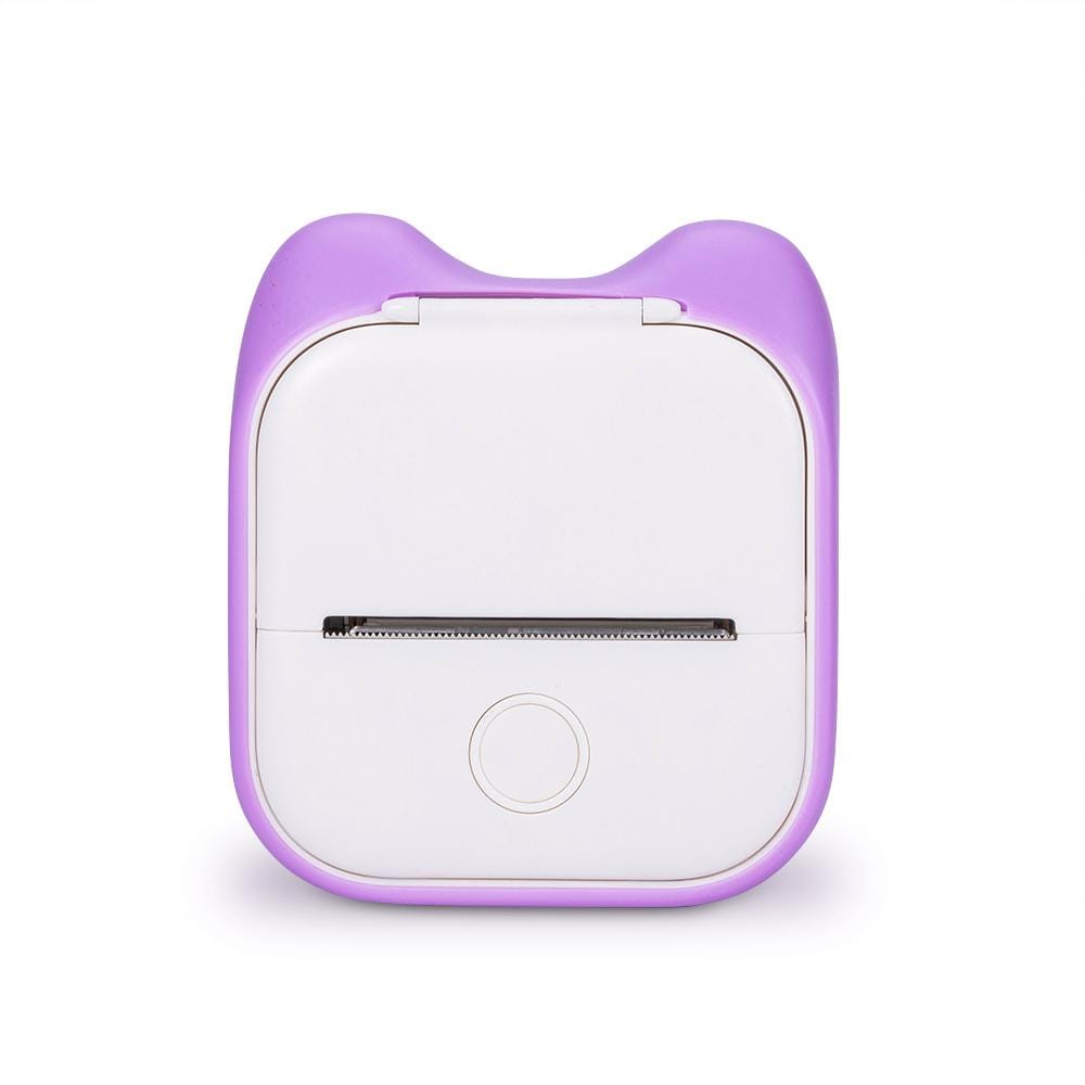 T02 Mini Pocket Thermal Printer Cat Ears Protective Cover | Purple