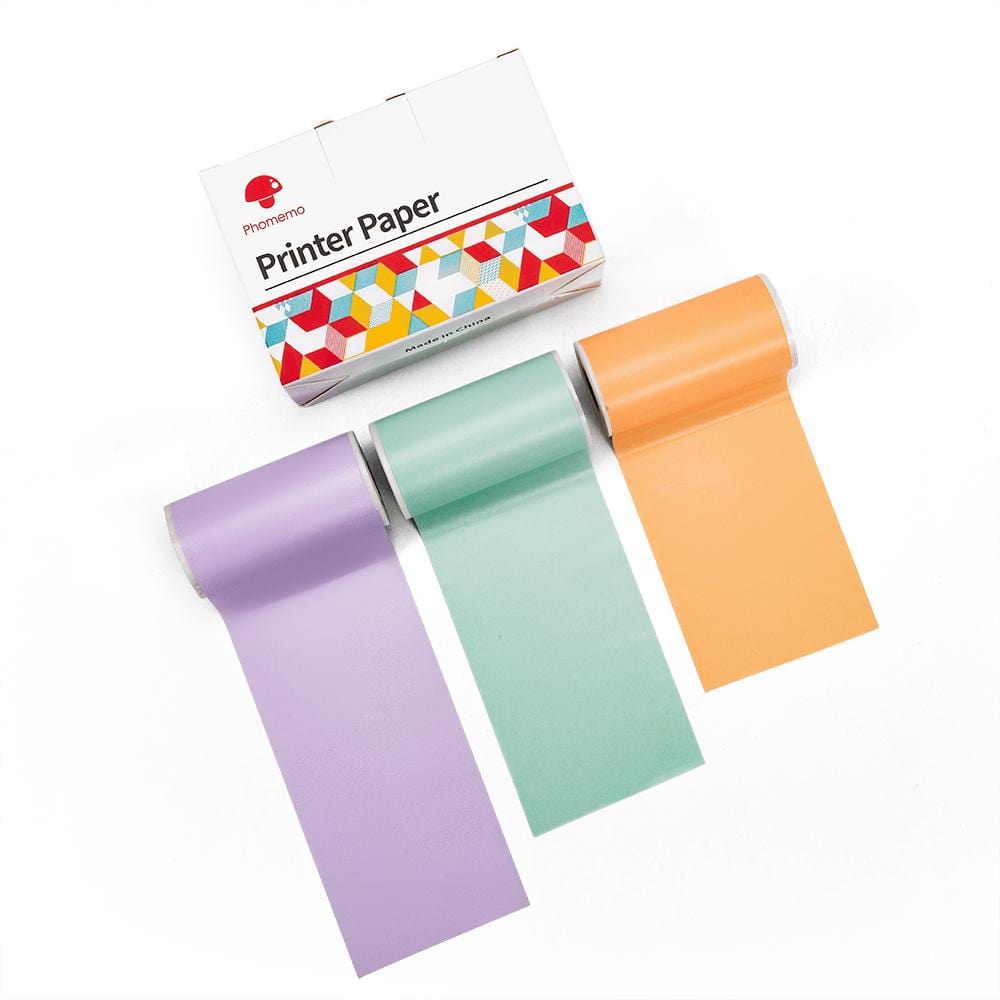 Colorful Sticker 20-Year Long-Lasting Thermal Paper For T02 & M02X丨3 Rolls - Phomemo
