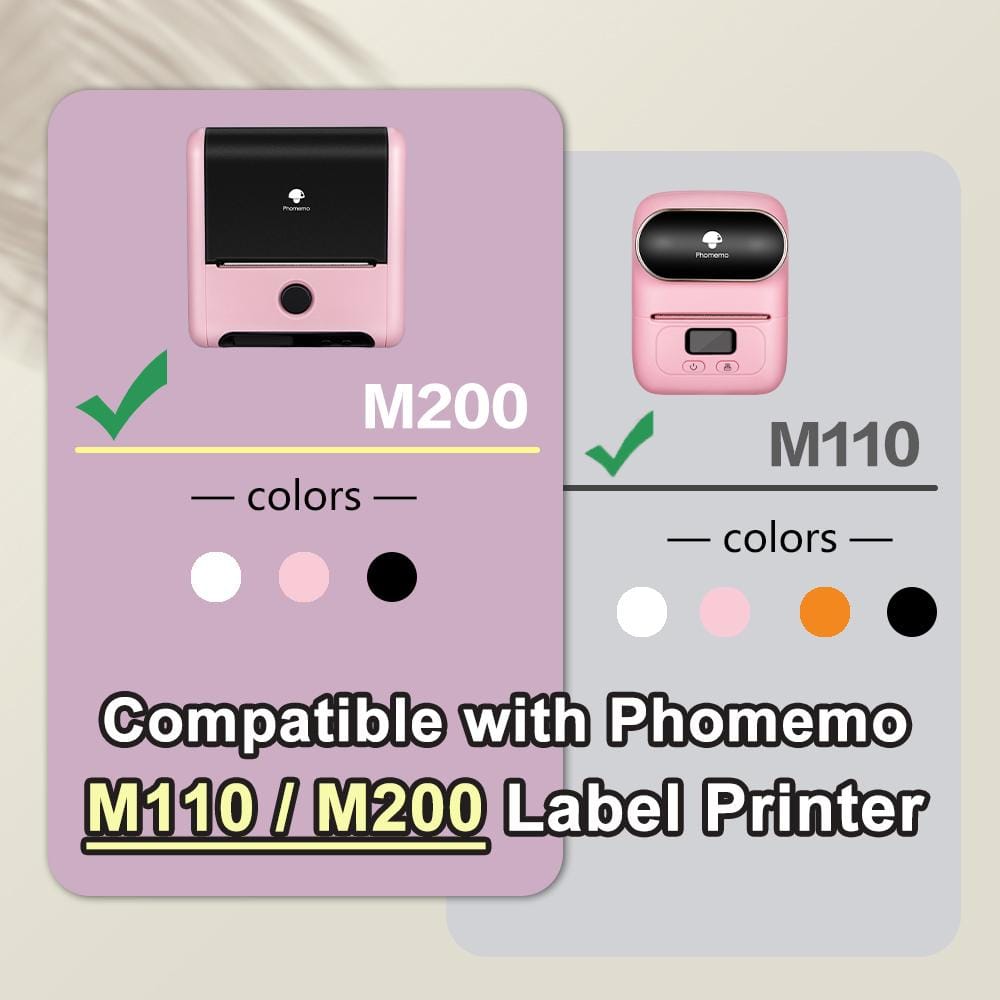 Phomemo – autocollant pour imprimante d'étiquettes Portable M110/M200,  étiquette autocollante transparente, ronde, carrée, code-barres, étiquette  professionnelle