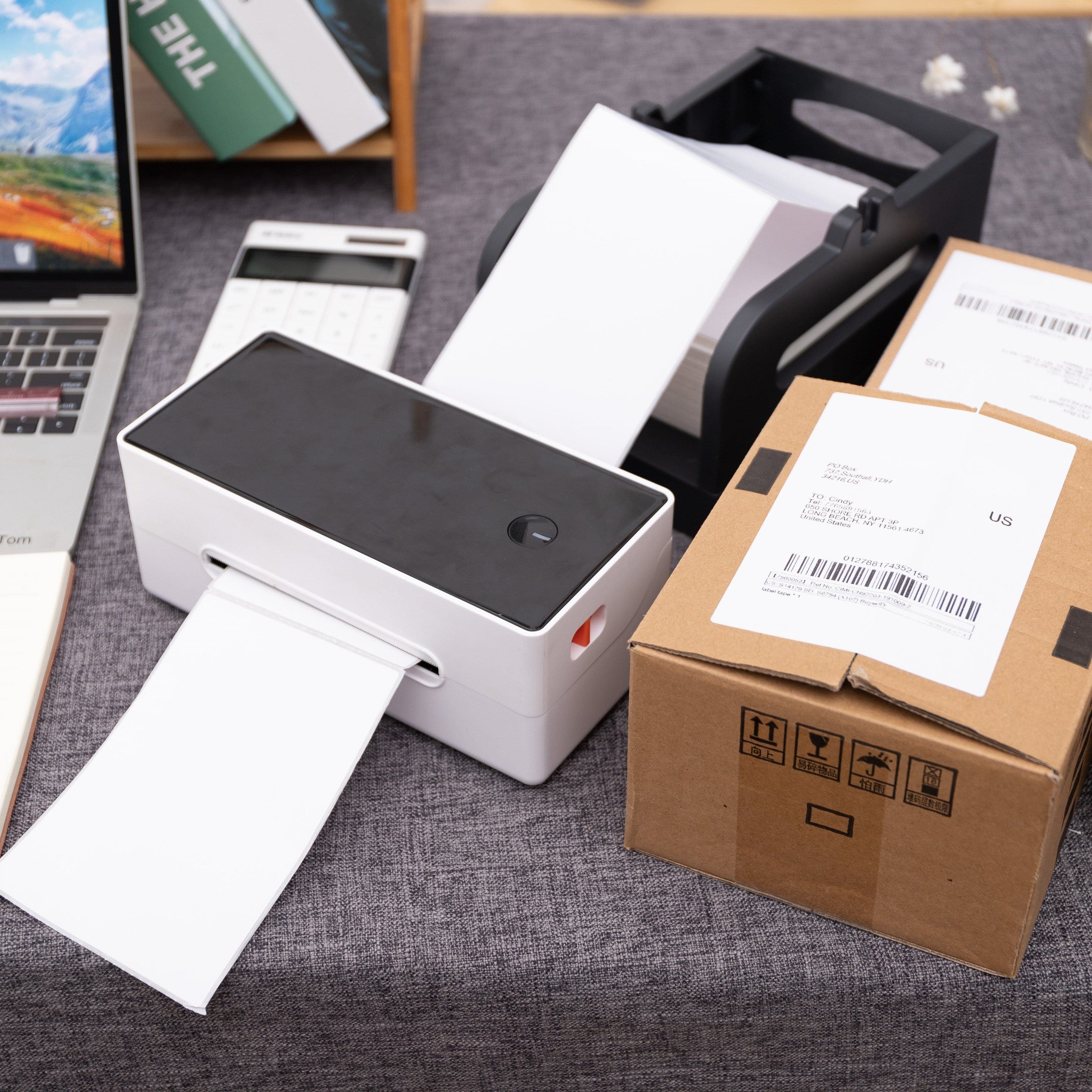 Phomemo PM246 Shipping Label Printer Label Holder for Rolls and Fan